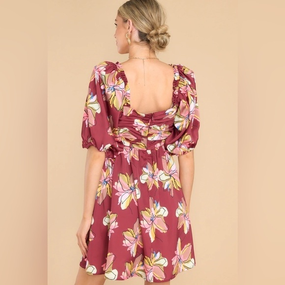 NWT CROSBY Mollie Burch Hunter Puff Sleeve Babydoll Mini Dress Gallery Floral, S - Picture 10 of 15